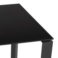 Bureau droit design 'BAKUS' en verre et métal noir