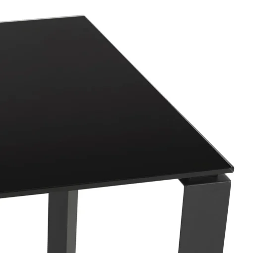 Bureau droit design 'BAKUS' en verre et métal noir