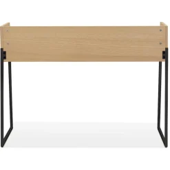 Bureau droit design 'SALMON' en bois finition naturelle et métal noir