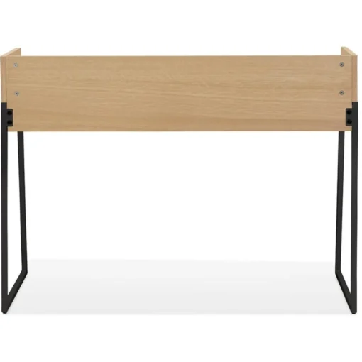 Bureau droit design 'SALMON' en bois finition naturelle et métal noir