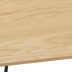 Bureau droit design 'SALMON' en bois finition naturelle et métal noir