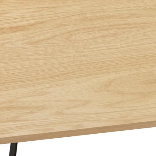 Bureau droit design 'SALMON' en bois finition naturelle et métal noir