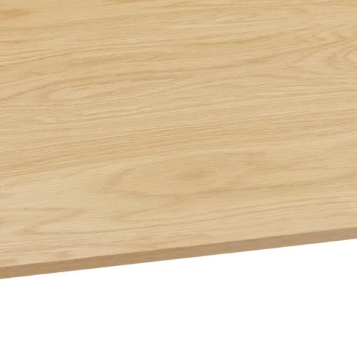 Bureau droit design 'SALMON' en bois finition naturelle et métal blanc