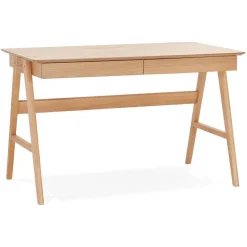 Bureau droit design 'SIROKO' en bois naturel