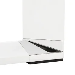 Bureau droit design 'XLINE' en bois finition naturelle et métal blanc