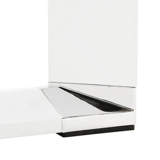 Bureau droit design 'XLINE' en bois finition naturelle et métal blanc