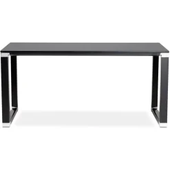 Bureau droit design 'XLINE' en bois noir