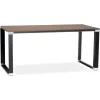 Bureau droit design 'XLINE' en bois finition Noyer et métal noir