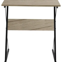 Bureau en métal noir et plateaux en bois