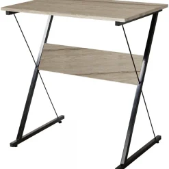 Bureau en métal noir et plateaux en bois