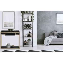 Bureau KORMA Marron Noir Et Métal Doré