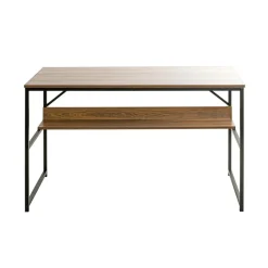 bureau métal laqué noir et chêne