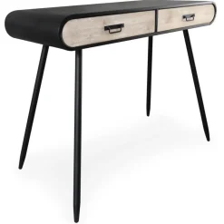 Bureau Métal Noir 2 Tiroirs MAXIME