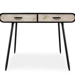 Bureau Métal Noir 2 Tiroirs MAXIME