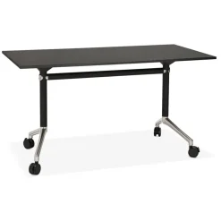 Bureau pliable 'FLEXO' noir sur roulettes