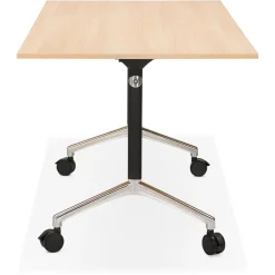 Bureau pliable 'FLEXO' sur roulettes en bois finition naturelle