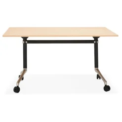 Bureau pliable 'FLEXO' sur roulettes en bois finition naturelle