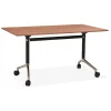Bureau pliable 'FLEXO' sur roulettes en bois finition Noyer