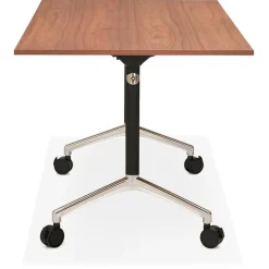 Bureau pliable 'FLEXO' sur roulettes en bois finition Noyer