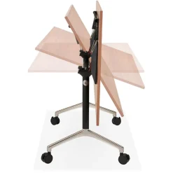 Bureau pliable 'FLEXO' sur roulettes en bois finition Noyer