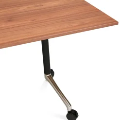 Bureau pliable 'FLEXO' sur roulettes en bois finition Noyer