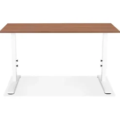 Bureau réglable en hauteur 'OSMOSE' en bois et métal blanc