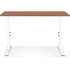 Bureau réglable en hauteur 'OSMOSE' en bois et métal blanc