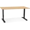 Bureau réglable en hauteur 'OSMOSE' en bois finition naturelle et métal noir