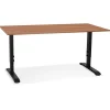 Bureau réglable en hauteur 'OSMOSE' en bois Noyer et métal noir