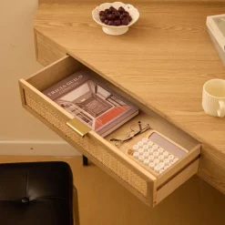 Bureau SETO style scandinave minimaliste sa structure en rotin et bois durable certifiée FSC design intemporel