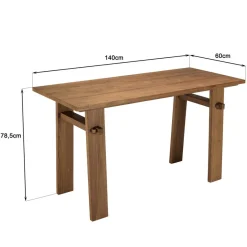Bureau 140x60cm en bois de teck recyclé