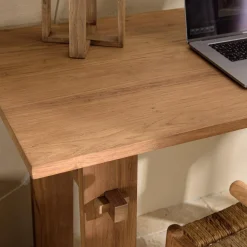 Bureau 140x60cm en bois de teck recyclé