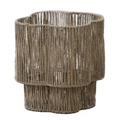 Cache pot en métal et cordes effet tressée FILOUS beige