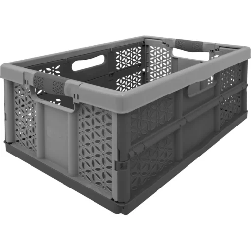 Caisse pliable plastique gris
