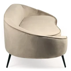 Canapé 3 places asymétrique Brendan Velours Taupe