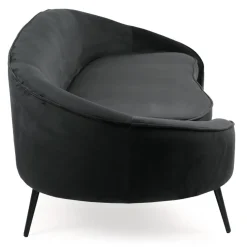 Canapé 3 places asymétrique Brendan Velours Noir