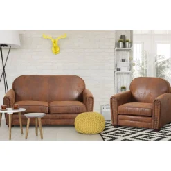 Canapé 2 places Club Perle Tissu Vintage