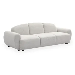 Canapé 3 places convertible dossier et accoudoirs arrondis Oliver Tissu texturé Gris