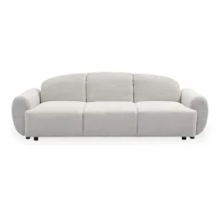 Canapé 3 places convertible dossier et accoudoirs arrondis Oliver Tissu texturé Gris
