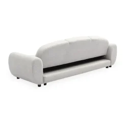 Canapé 3 places convertible dossier et accoudoirs arrondis Oliver Tissu texturé Gris