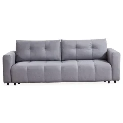 Canapé 3 places convertible Stylian Tissu Gris clair