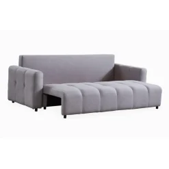 Canapé 3 places convertible Stylian Tissu Gris clair