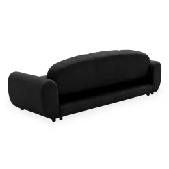 Canapé 3 places convertible dossier et accoudoirs arrondis Oliver Velours côtelé Noir