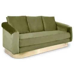 Canapé 3 Places KENPARK Velours Kaki