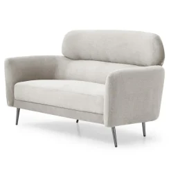 Canapé 2 places moderne avec haut dossier Damigal Tissu doux Beige