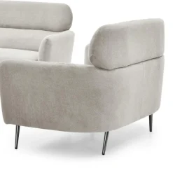 Canapé 2 places moderne avec haut dossier Damigal Tissu doux Beige