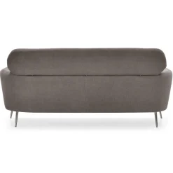 Canapé 3 places moderne avec haut dossier Damigal Tissu doux Gris taupe