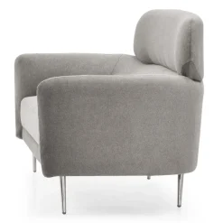 Canapé 2 places moderne avec haut dossier Damigal Tissu doux Gris