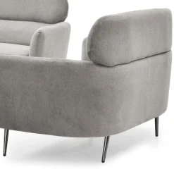 Canapé 2 places moderne avec haut dossier Damigal Tissu doux Gris