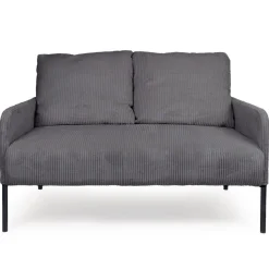 Canapé 2 places moderne et élégant Manuelo Velours côtelé Gris foncé